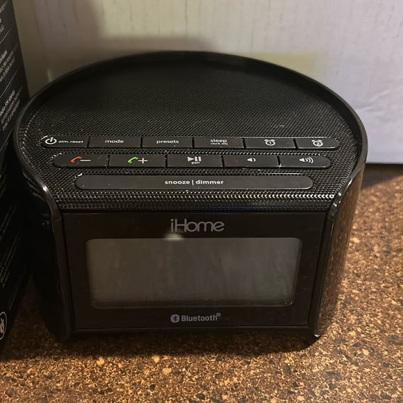 iHome Bluetooth Wireless Speaker, FM Alarm Clock w/ Speakerphone & USB Charging - Picture 1 of 5